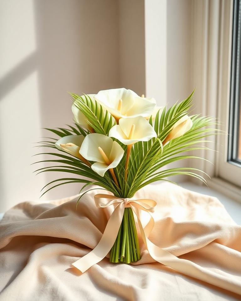 Anthurium & Palm Bouquet